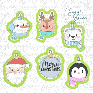 Christmas Ornament Faces set of 6